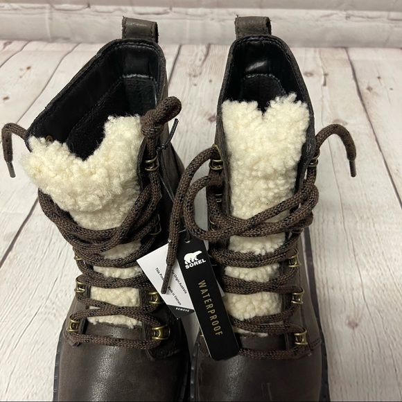 NWT SOREL Lennox shearling combat boots - Picture 5 of 14